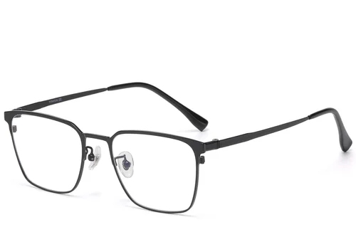 Lunettes semi-cerclées en titane noir #BS1913-0736