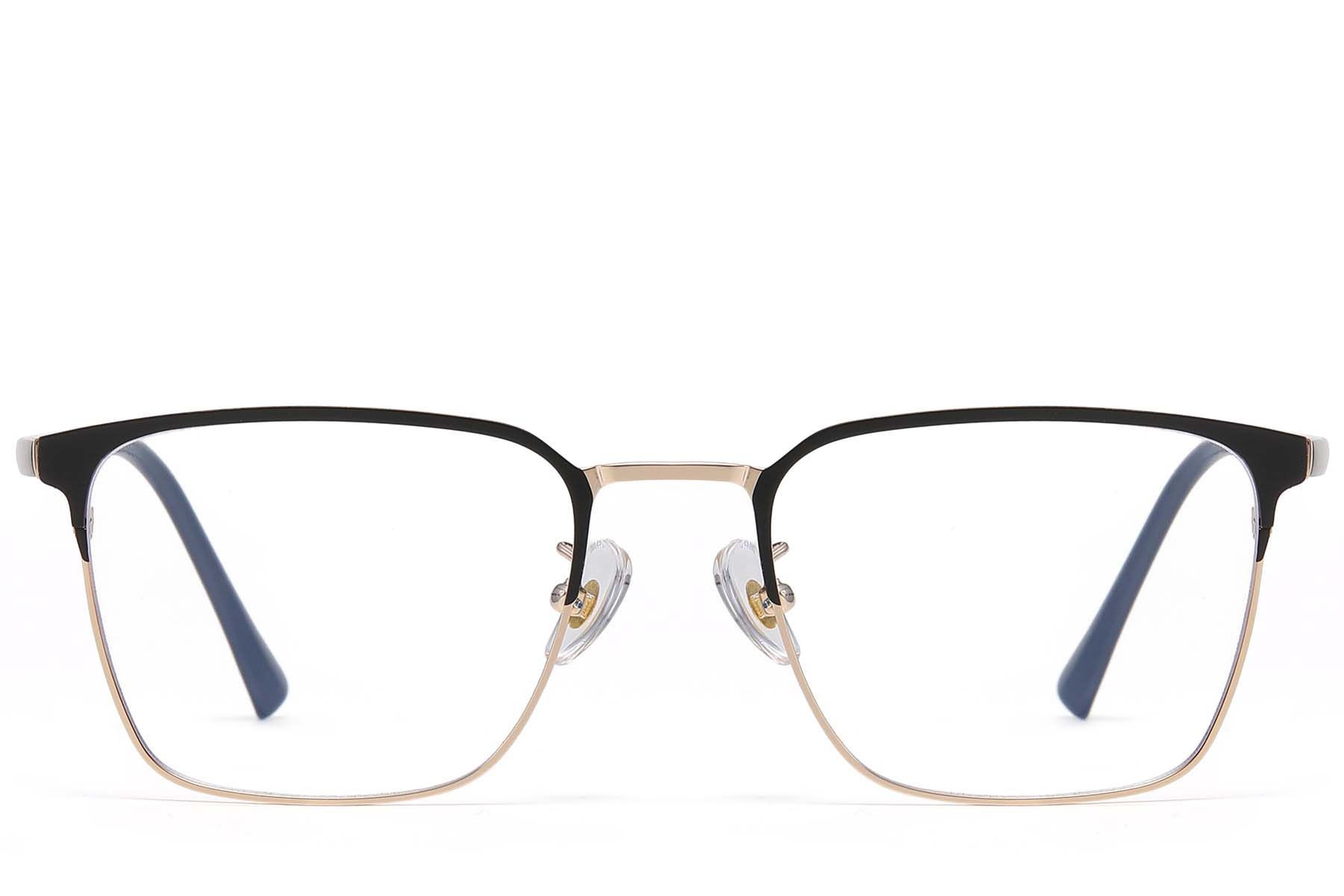 Lunettes semi-cerclées en titane doré #BS1913-0737