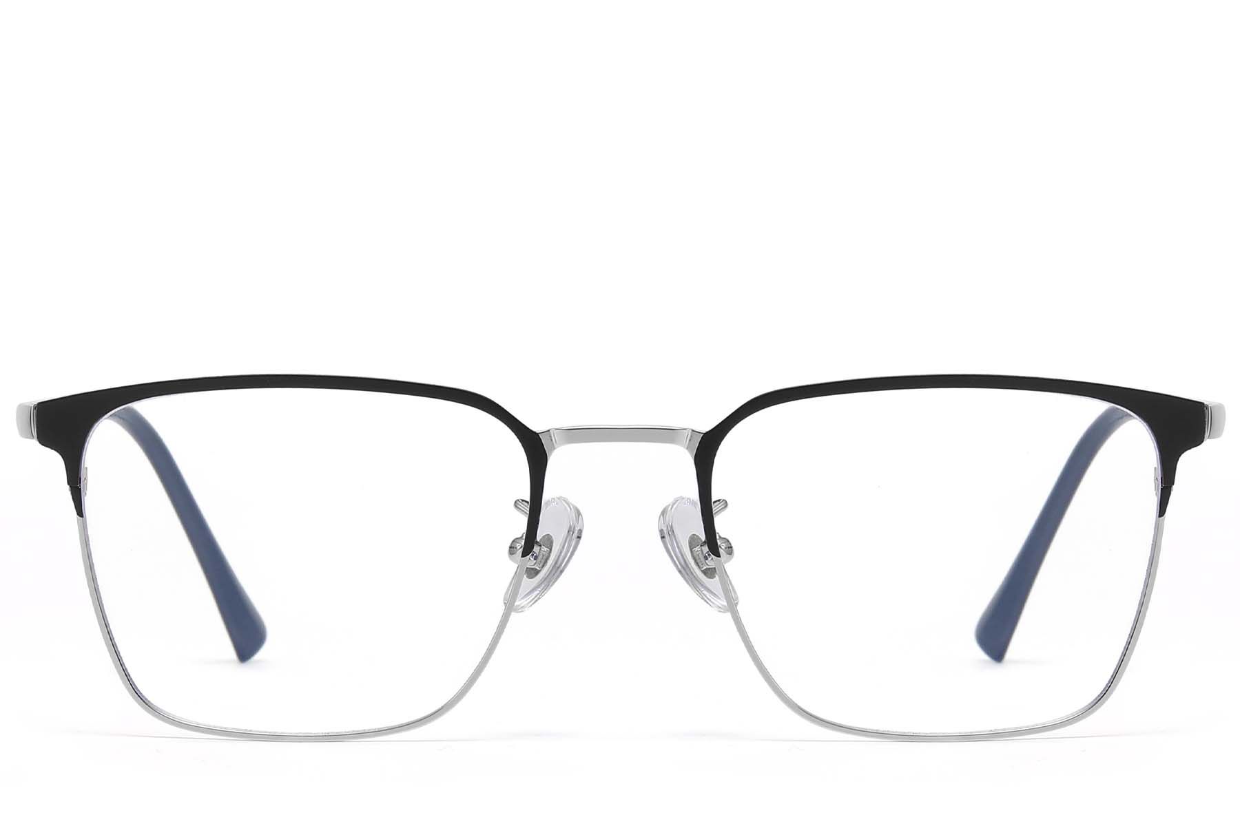 Semi-rimless Silver Titanium Glasses #BS1913-0738