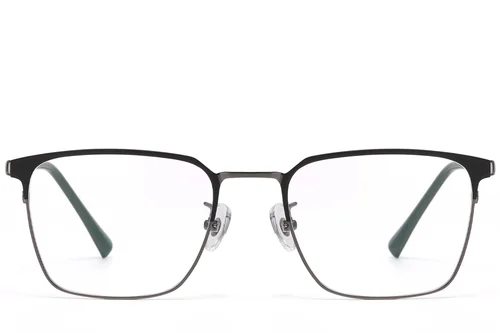 Lunettes semi-cerclées en titane gris #BS1913-0739