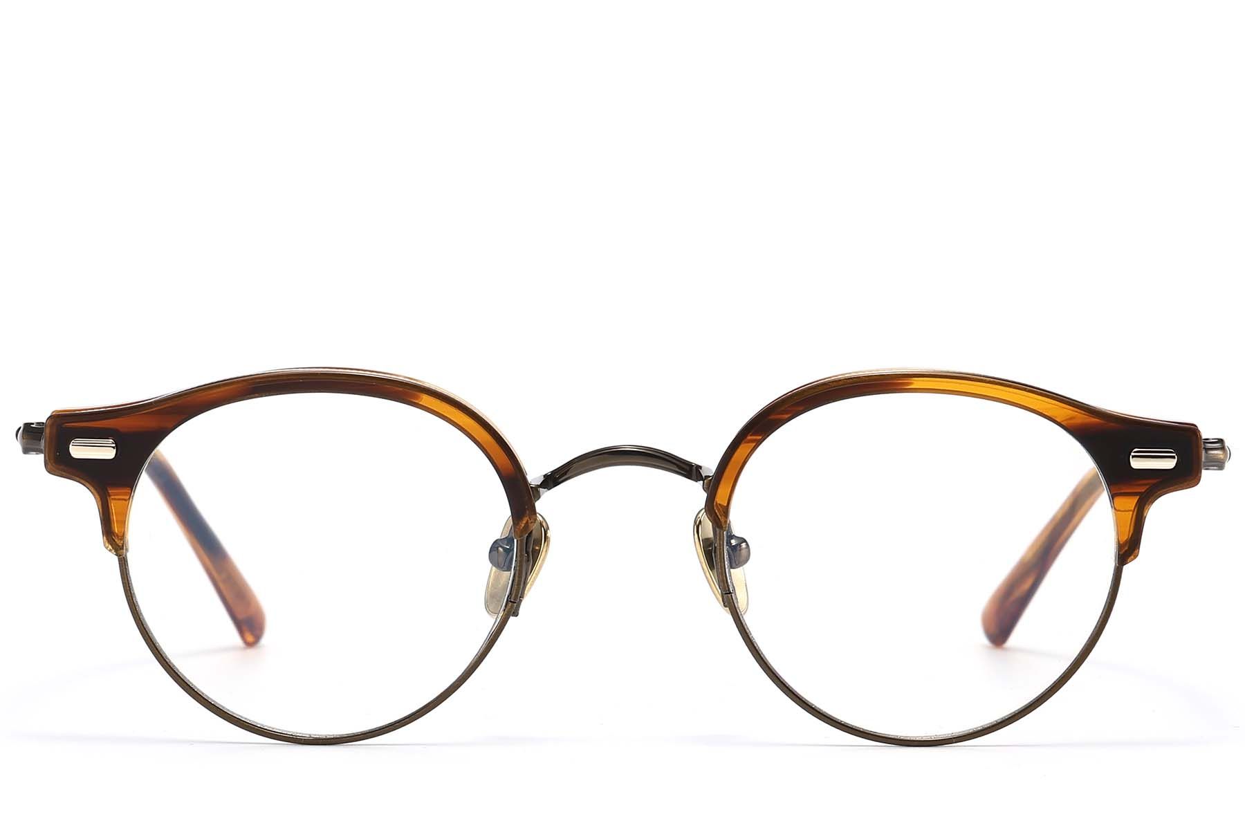 Semi-rimless Tortoiseshell Acetate Glasses #BS1913-0747
