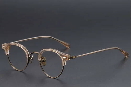 Lunettes semi-cerclées en acétate brun #BS1913-0748