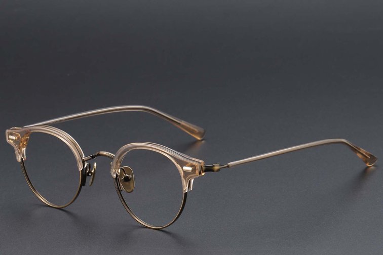 Semi-rimless Brown Acetate Glasses #BS1913-0748