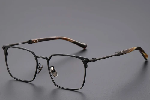 Semi-rimless Black Titanium Glasses #BS1913-0750