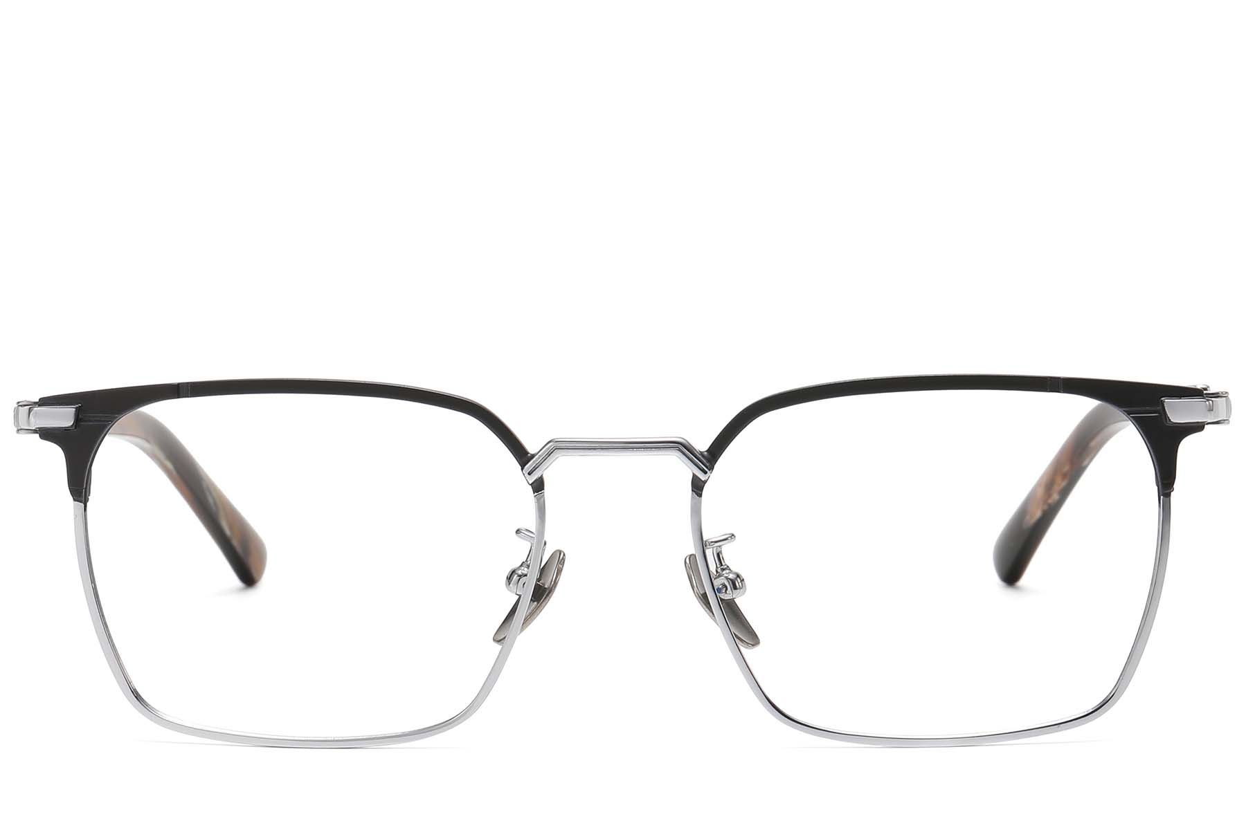 Semi-rimless Silver Titanium Glasses #BS1913-0752