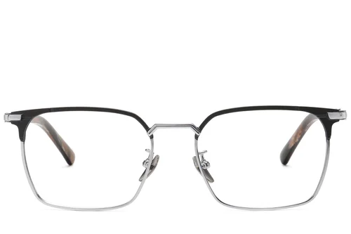 Lunettes semi-cerclées en titane argenté #BS1913-0752