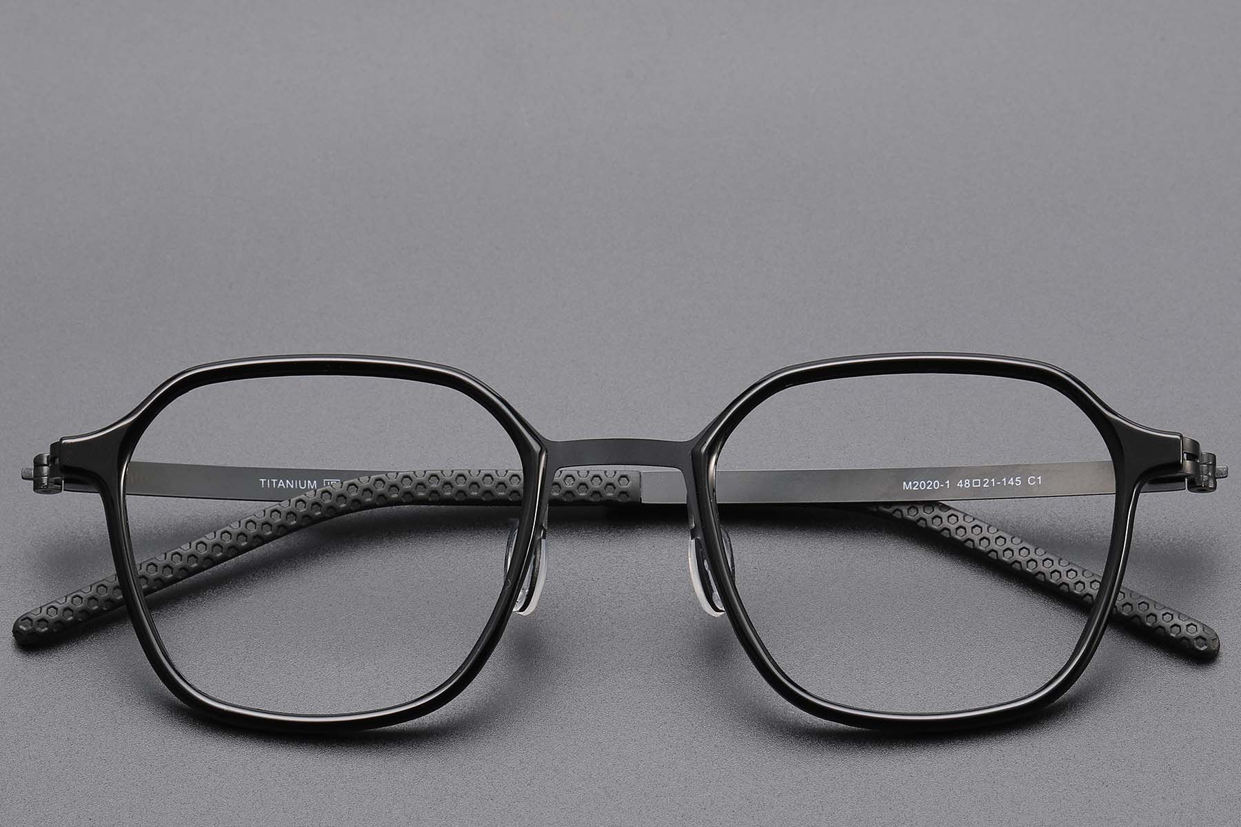 Rectangular Black Titanium Glasses #BS1913-0758