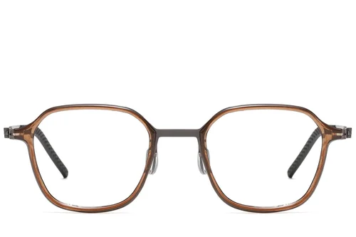 Lunettes rectangulaires en titane brun #BS1913-0760