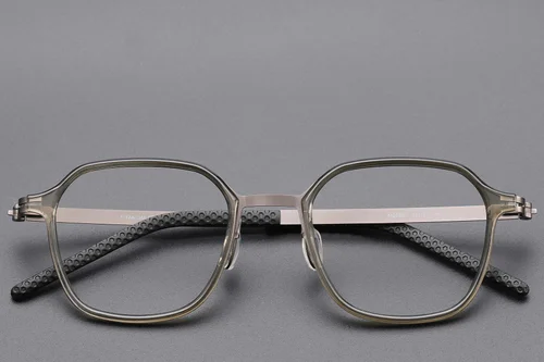 Lunettes rectangulaires en titane vert #BS1913-0761