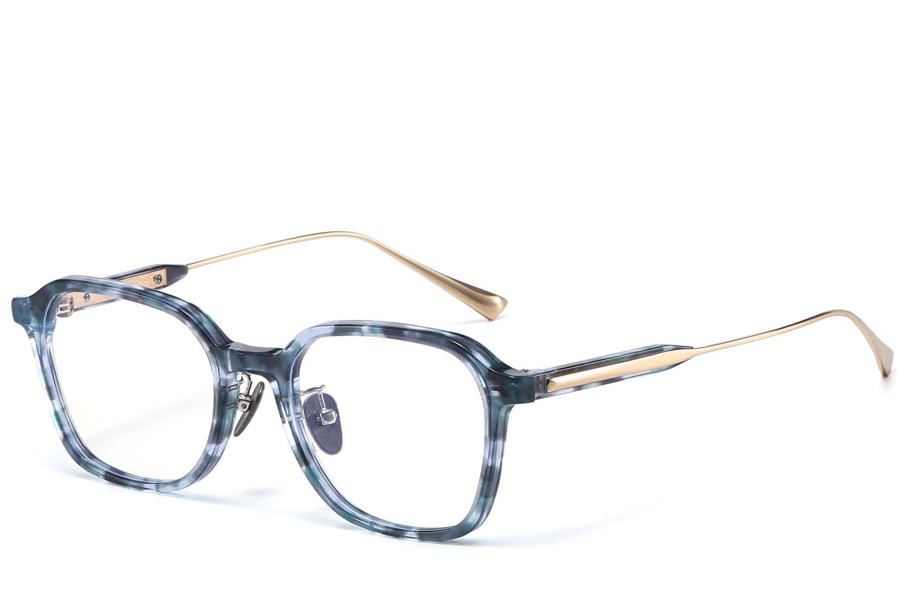 Rectangular Blue Acetate Glasses #BS1913-0762
