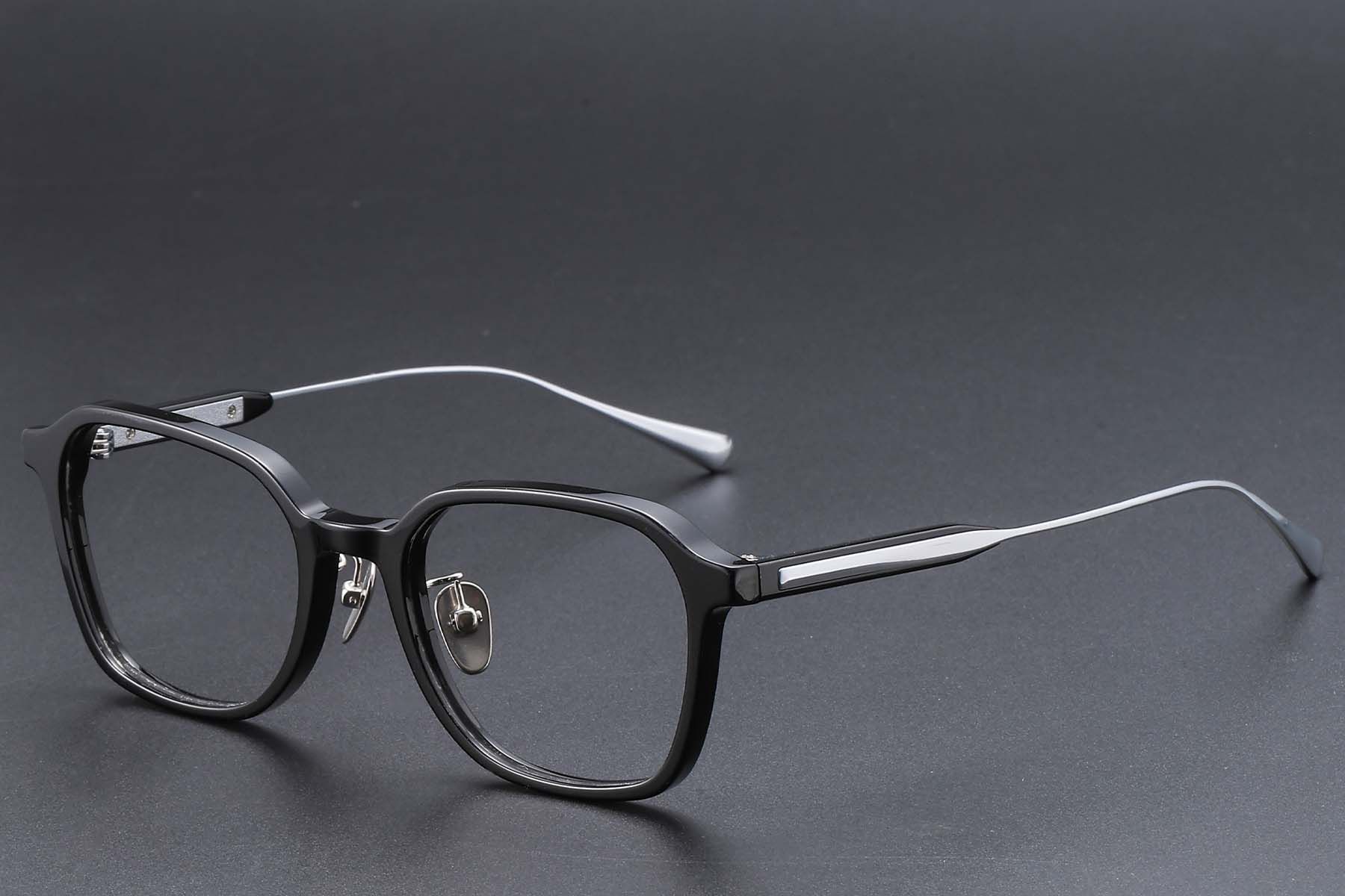 Rectangular Black Acetate Glasses #BS1913-0763