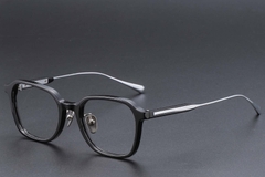 Rechthoekige zwarte acetaatbril #BS1913-0763