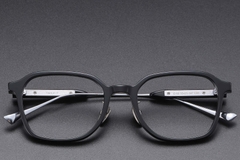 Rechthoekige zwarte acetaatbril #BS1913-0763