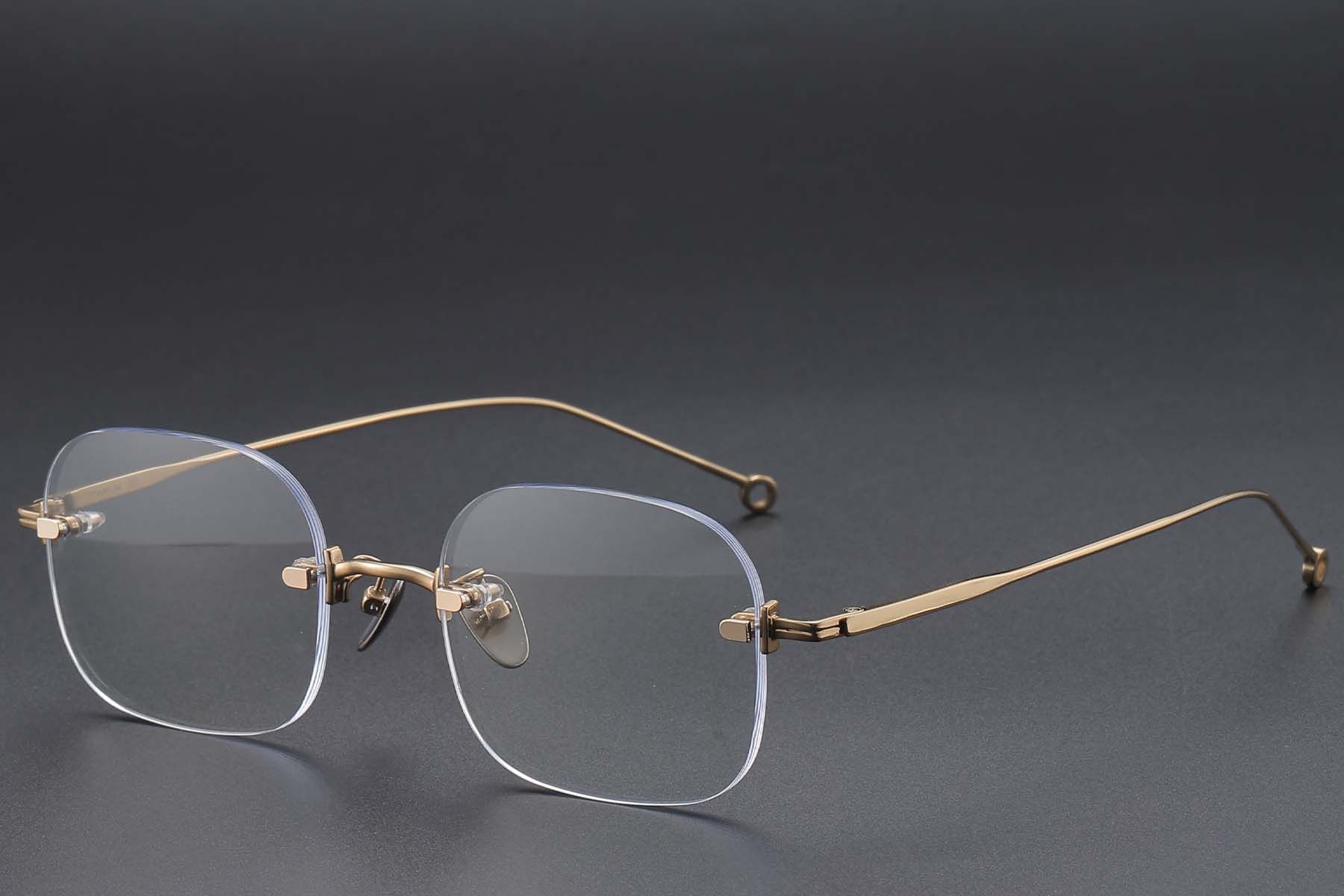 Invisible Golden Titanium Glasses #BS1913-0766