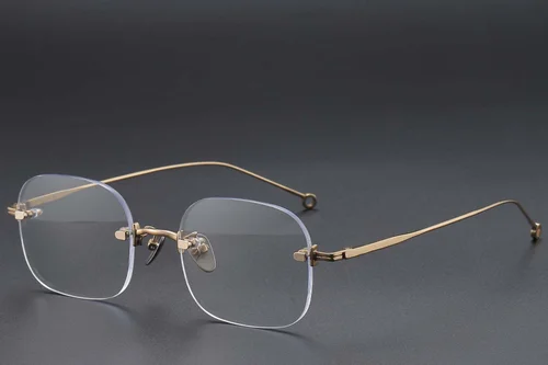 Lunettes invisibles en titane doré #BS1913-0766