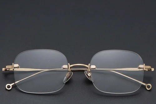 Lunettes invisibles en titane doré #BS1913-0766