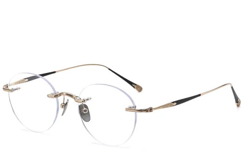 Lunettes invisibles en titane doré #BS1913-0769