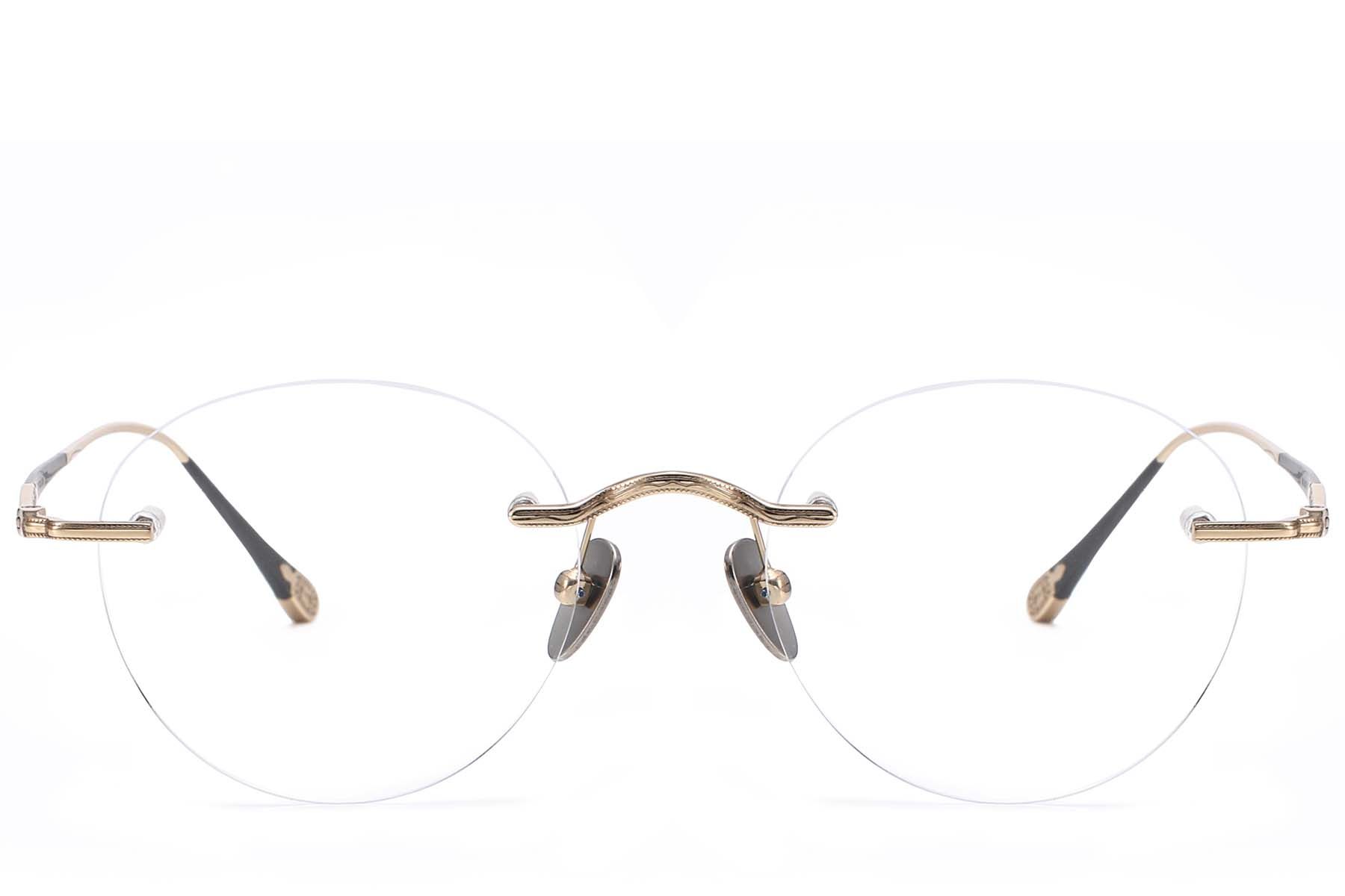 Gafas invisibles de titanio dorado #BS1913-0769