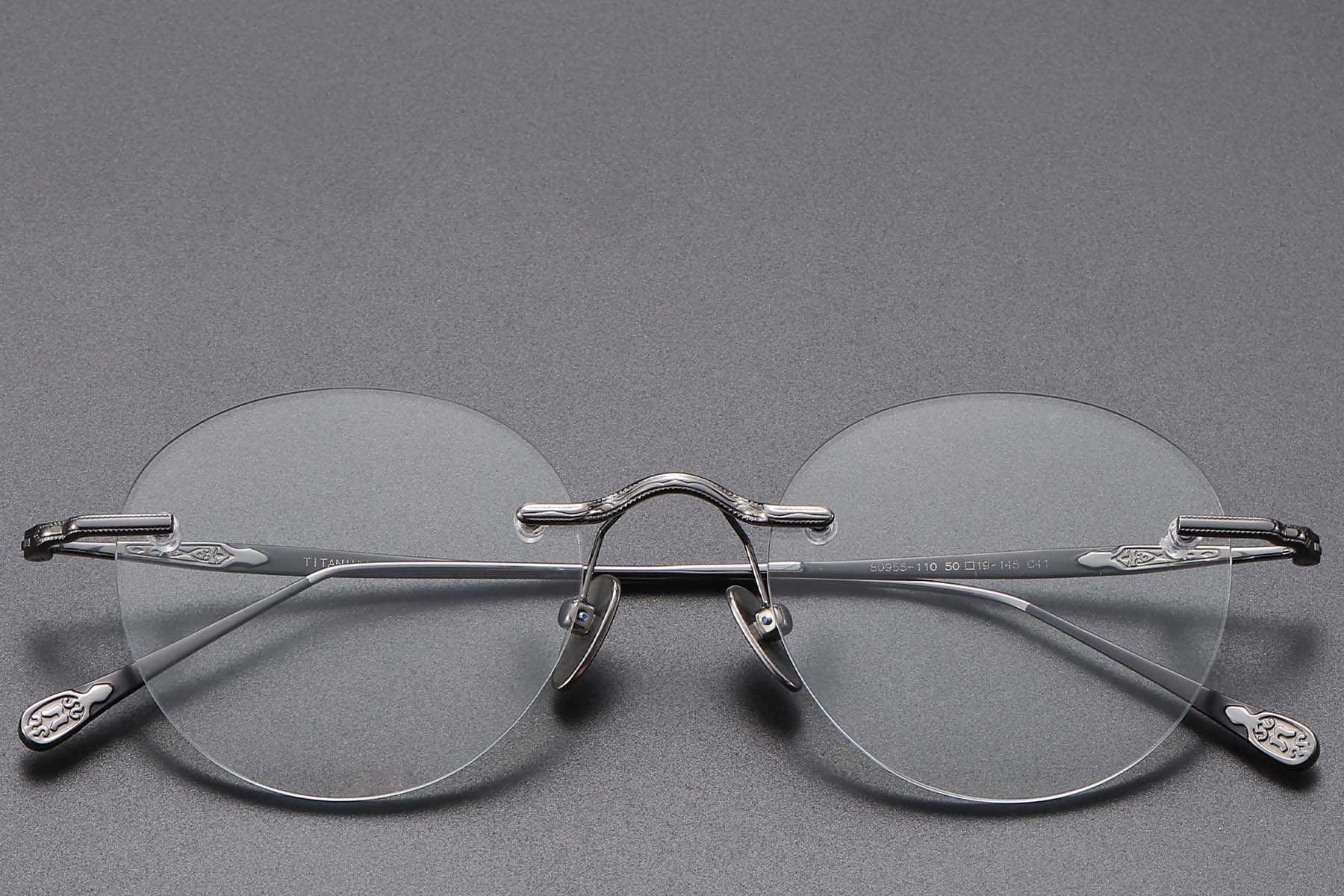 Gafas invisibles de titanio gris #BS1913-0771