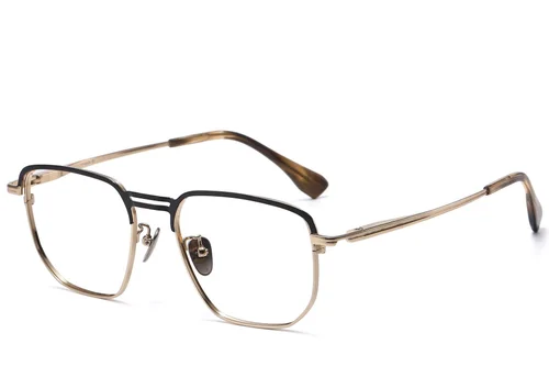 Lunettes d'aviateur en titane doré #BS1913-0773