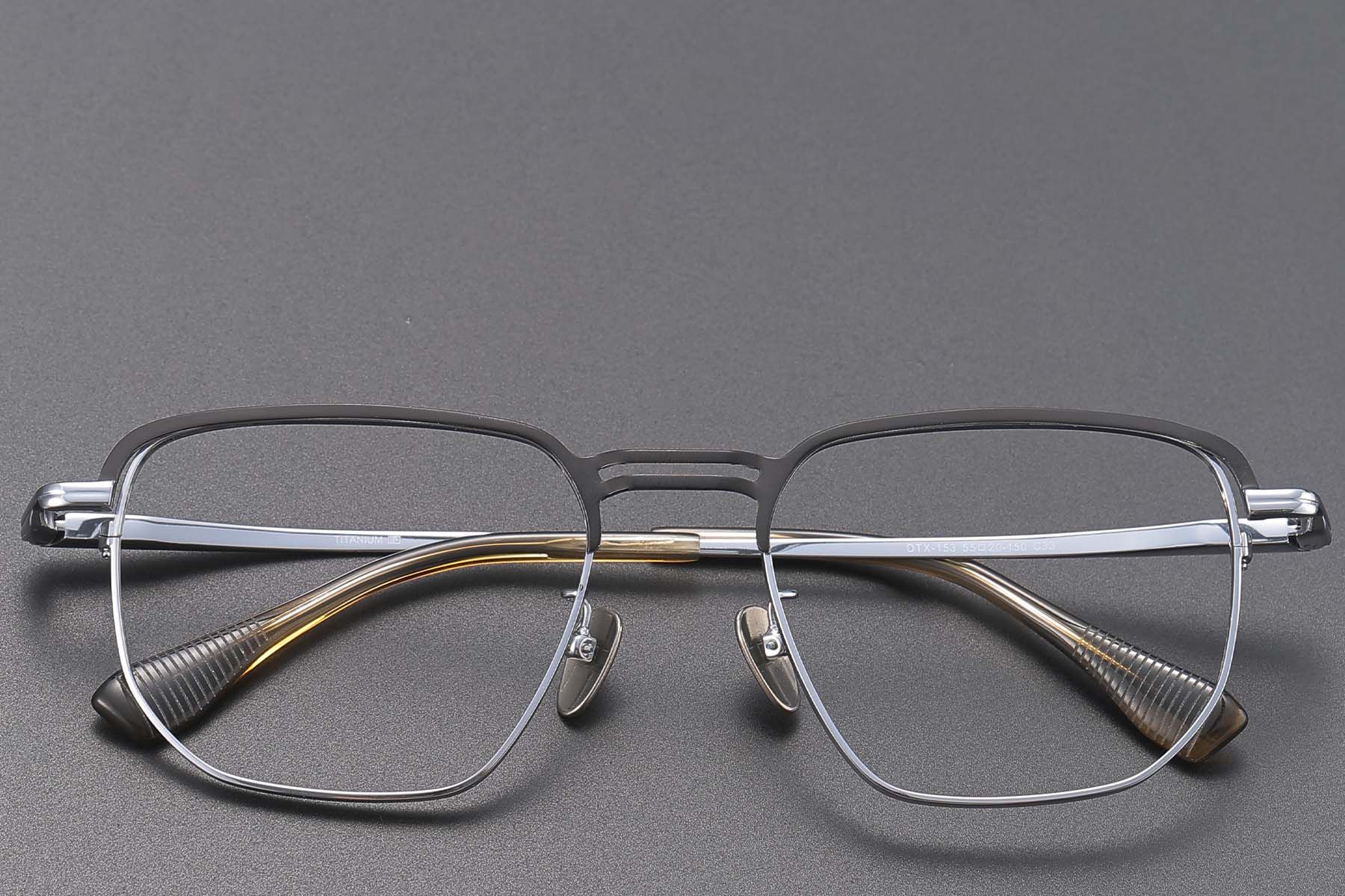 Gafas de aviador de titanio plateado #BS1913-0774