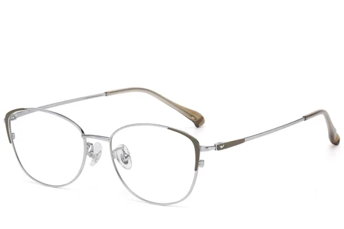 Lunettes papillon en titane argenté #BS1913-0776