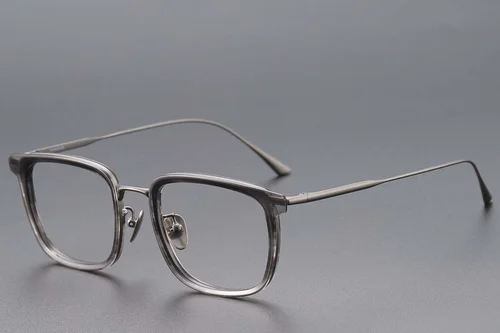 Lunettes rectangulaires en titane gris #BS1913-0780