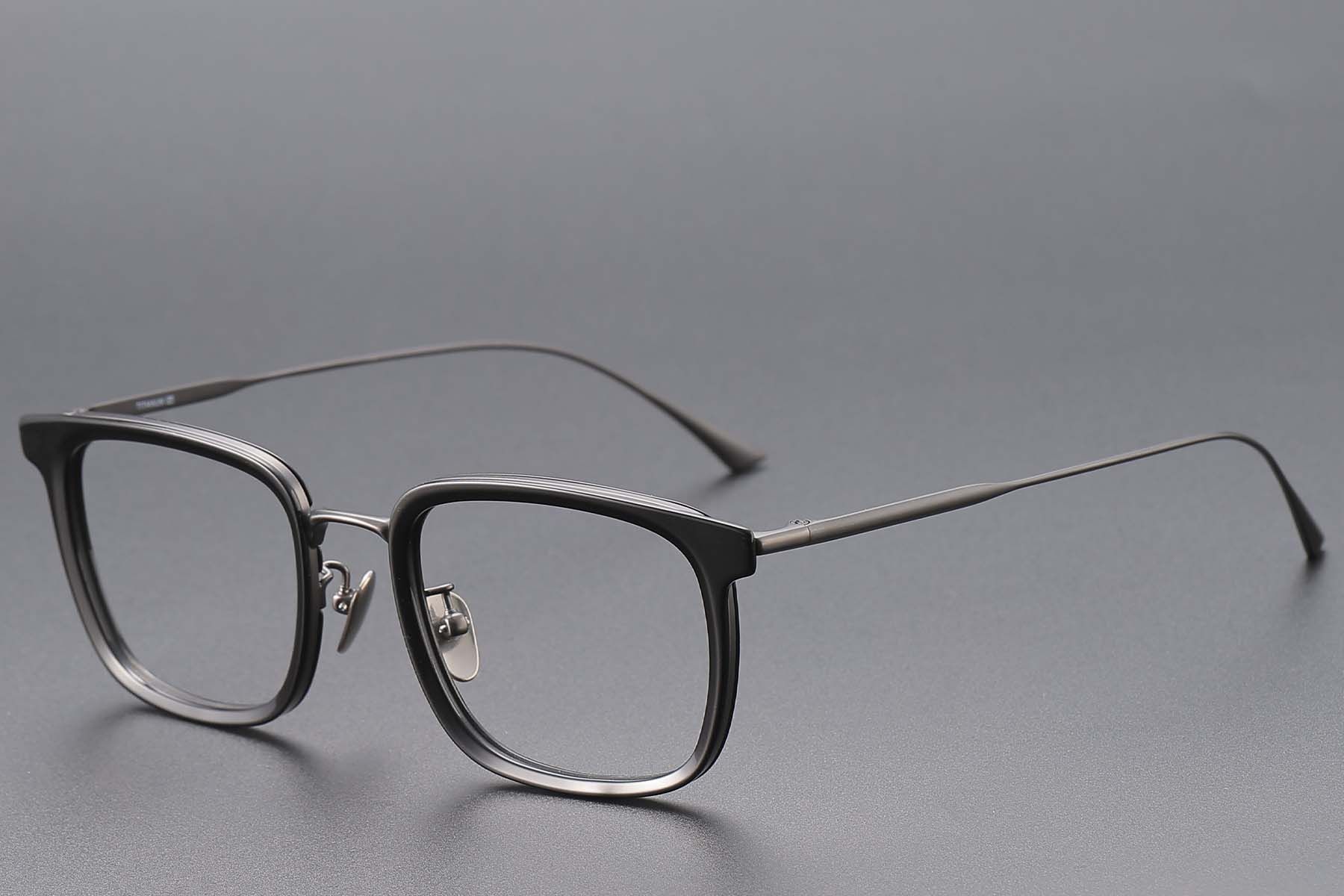 Rectangular Black Titanium Glasses #BS1913-0783