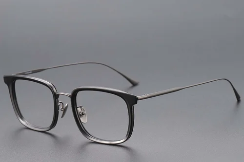 Lunettes rectangulaires en titane noir #BS1913-0783