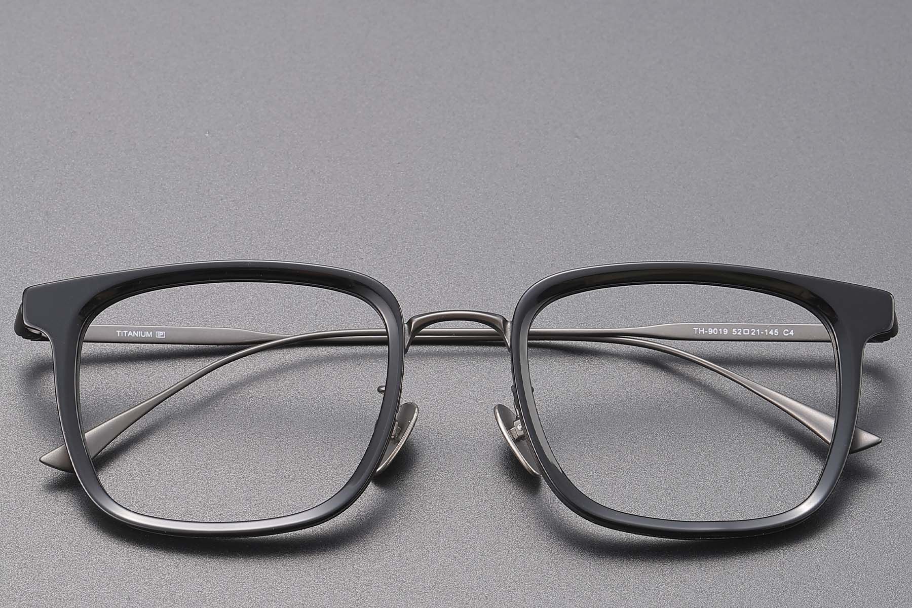 Rectangular Black Titanium Glasses #BS1913-0783
