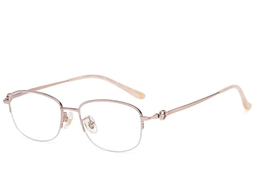 Lunettes semi-cerclées en titane rose #BS1913-0784