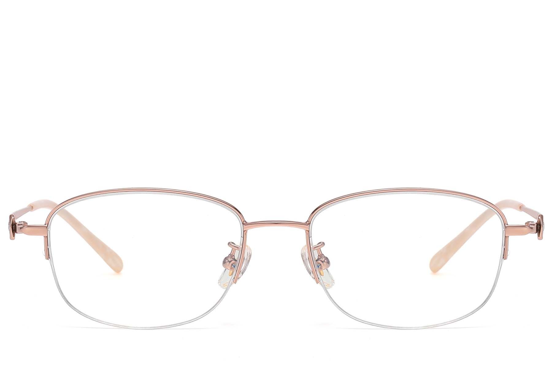 Occhiali semi-senza montatura in titanio rosa #BS1913-0784