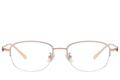 Lunettes semi-cerclées en titane rose #BS1913-0784