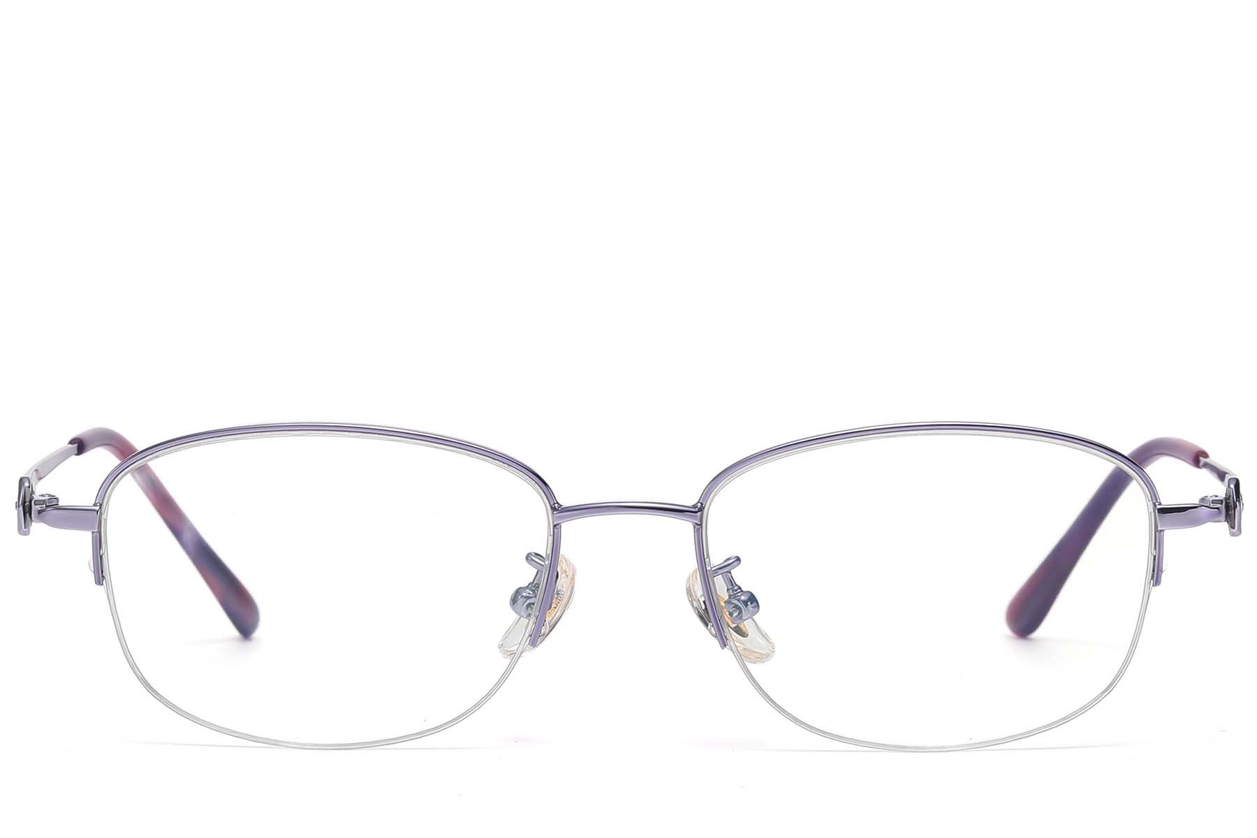 Semi-rimless Purple Titanium Glasses #BS1913-0785