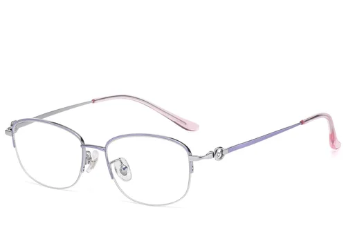 Lunettes semi-cerclées en titane violet #BS1913-0787