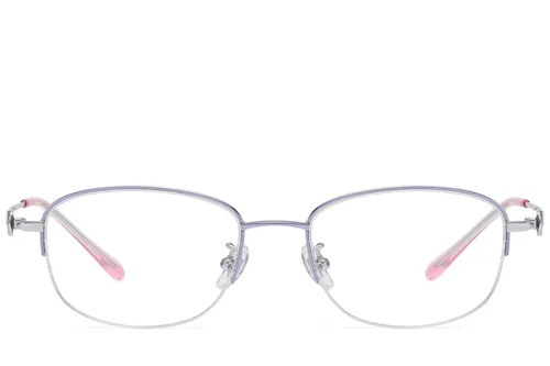 Lunettes semi-cerclées en titane violet #BS1913-0787
