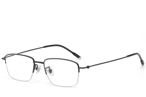 Lunettes semi-cerclées en titane noir #BS1913-0788