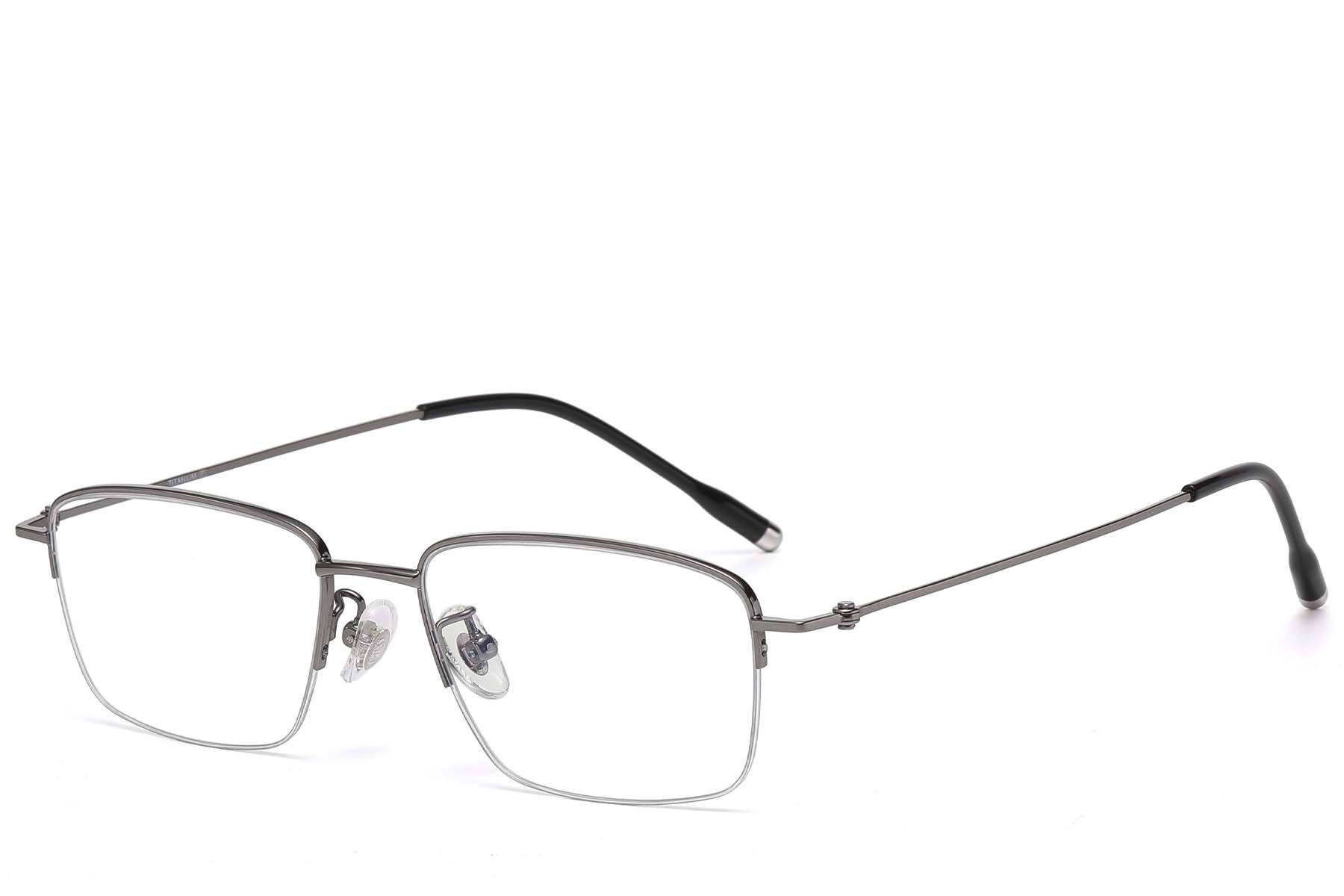 Halbrandlose graue Titanbrille #BS1913-0791