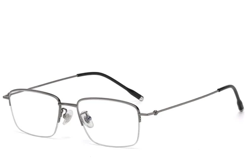Lunettes semi-cerclées en titane gris #BS1913-0791