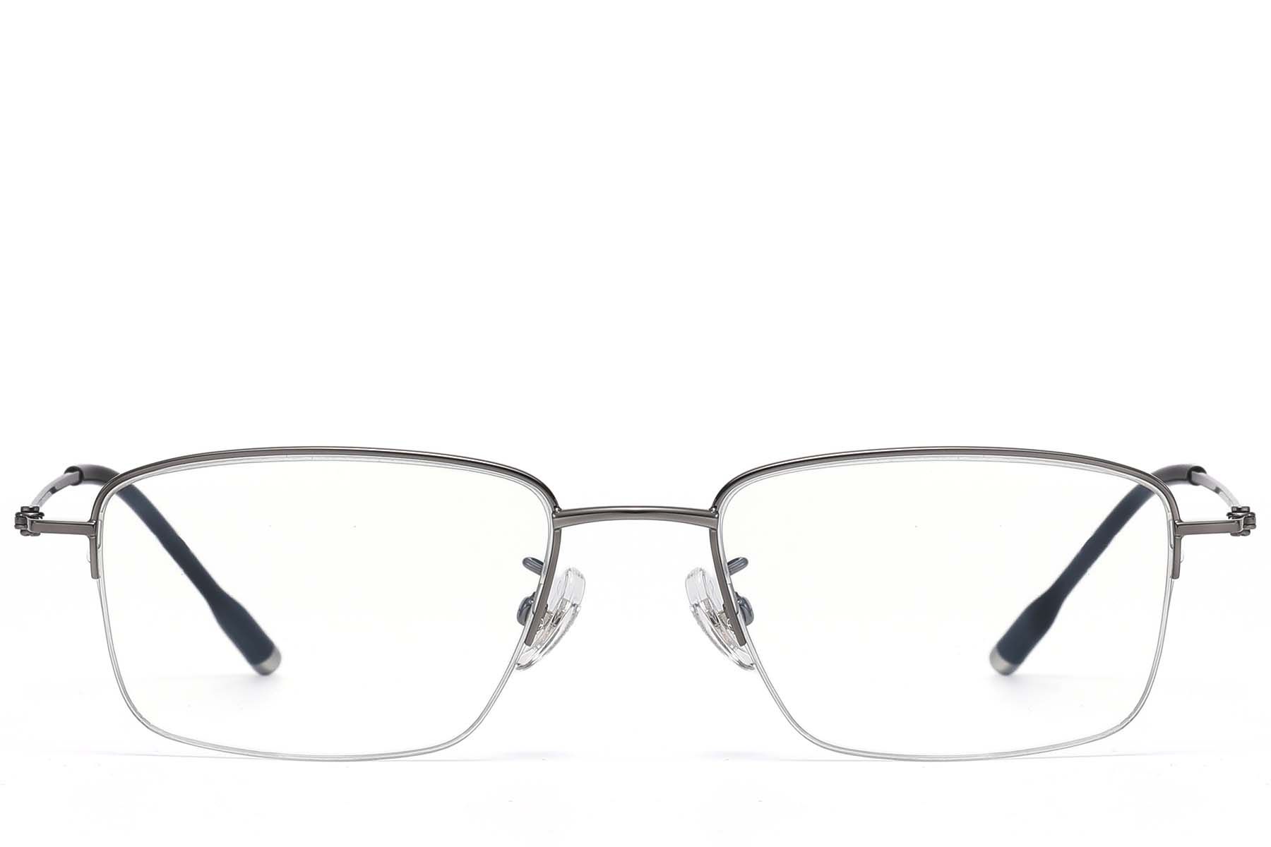 Halbrandlose graue Titanbrille #BS1913-0791