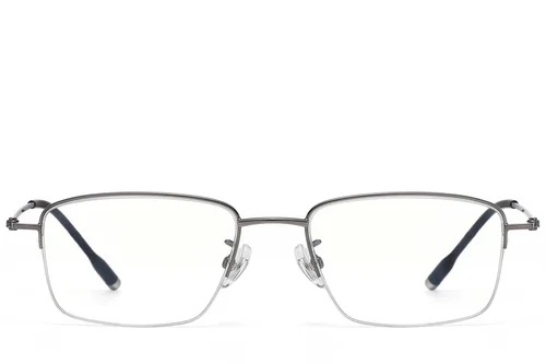 Lunettes semi-cerclées en titane gris #BS1913-0791