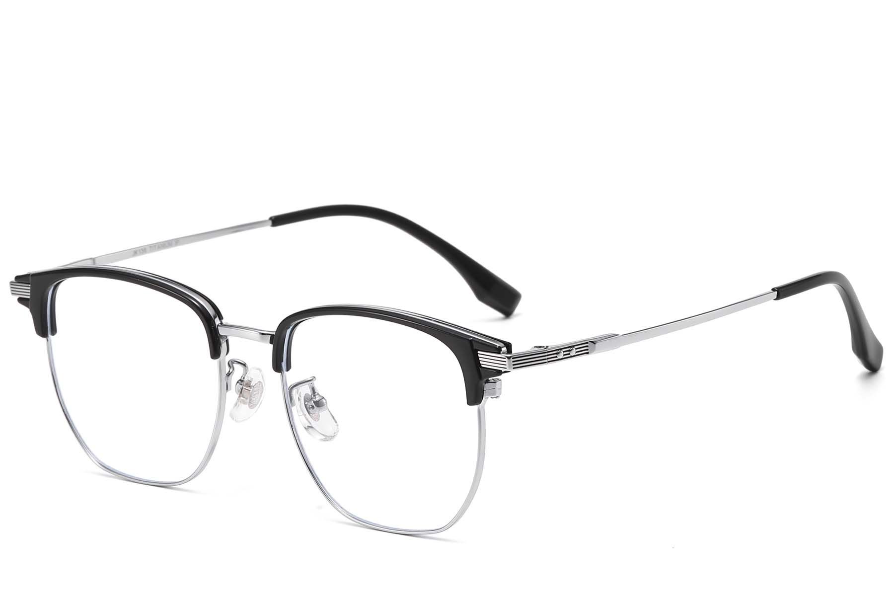 Oval Silver Titanium & TR90 Glasses #BS1913-0792