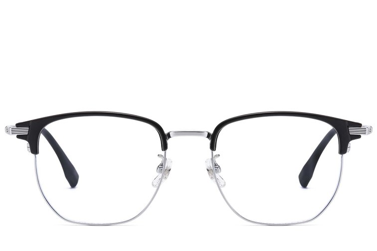 Oval Silver Titanium & TR90 Glasses #BS1913-0792