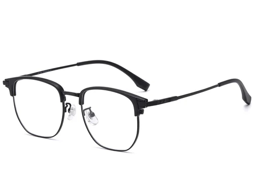 Lunettes ovales en titane noir et TR90 #BS1913-0793