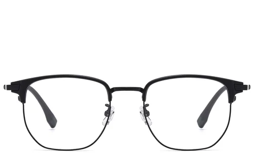 Lunettes ovales en titane noir et TR90 #BS1913-0793