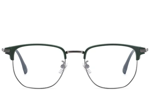 Lunettes ovales en titane gris et TR90 #BS1913-0794