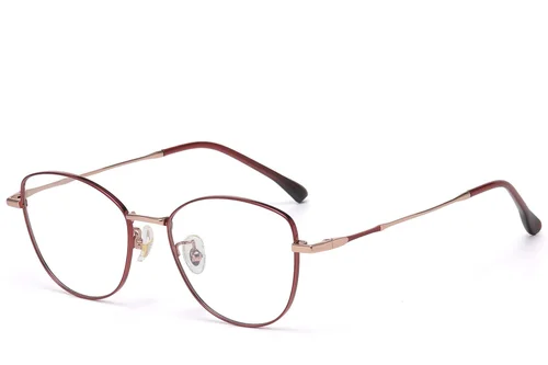 Lunettes papillon en titane rouge #BS1913-0800