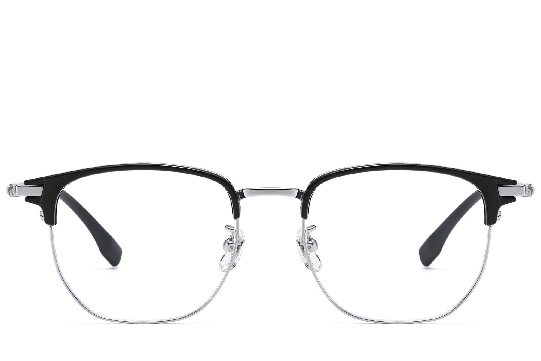 Oval Silver Titanium & TR90 Glasses #BS1913-0801