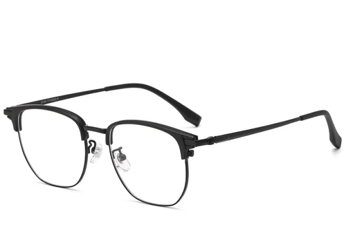 Lunettes ovales en titane noir et TR90 #BS1913-0802