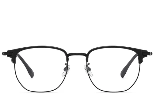 Lunettes ovales en titane noir et TR90 #BS1913-0802